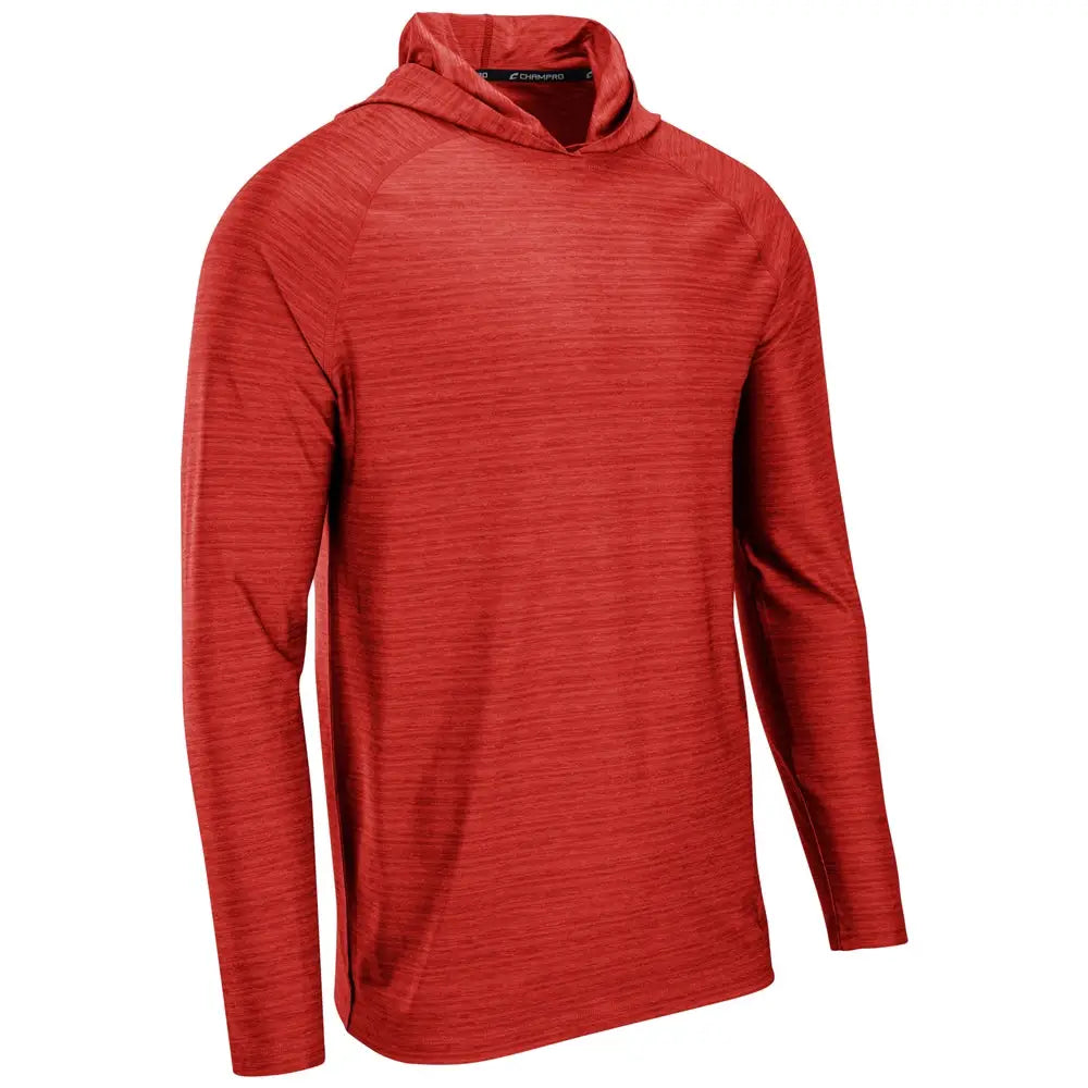 Champro Uv01 Striker Long Sleeve Hoodie - Heather Scarlet - Youth Xs