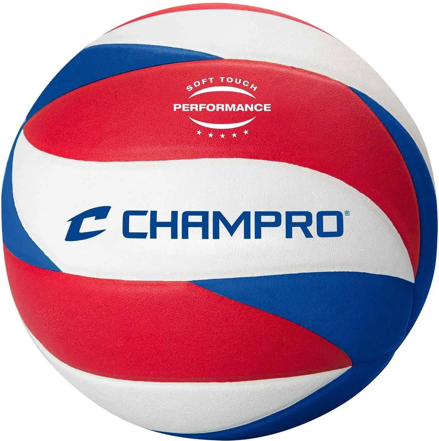 Champro Vbst900 Wave Soft Touch Pro Performance Volleyball - Scarlet White Royal - Red
