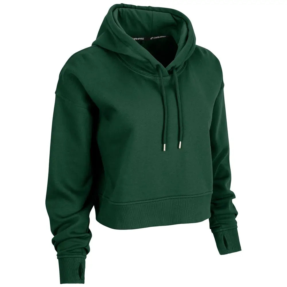 Champro Vfch1 Victory Fleece Women’s Crop Hoodie - Forest Green - Ladies s