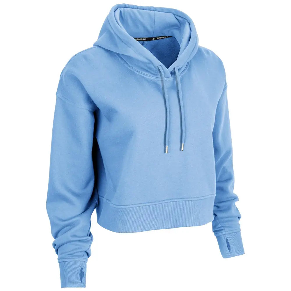 Champro Vfch1 Victory Fleece Women’s Crop Hoodie - Light Blue - Ladies s
