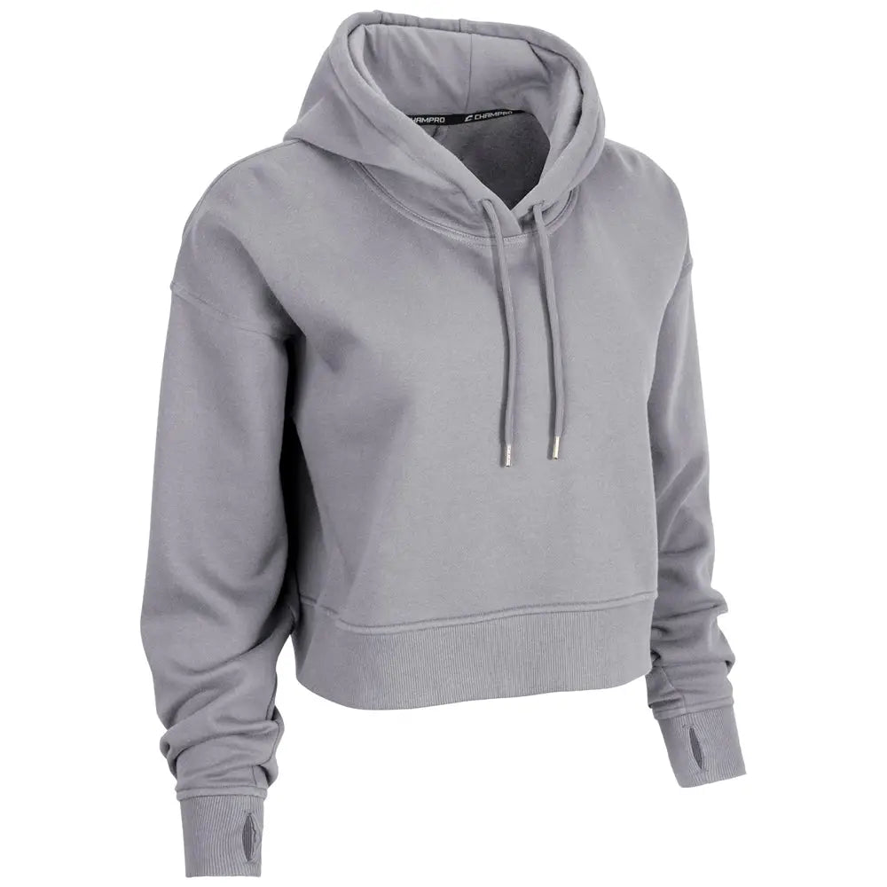 Champro Vfch1 Victory Fleece Women’s Crop Hoodie - Silver