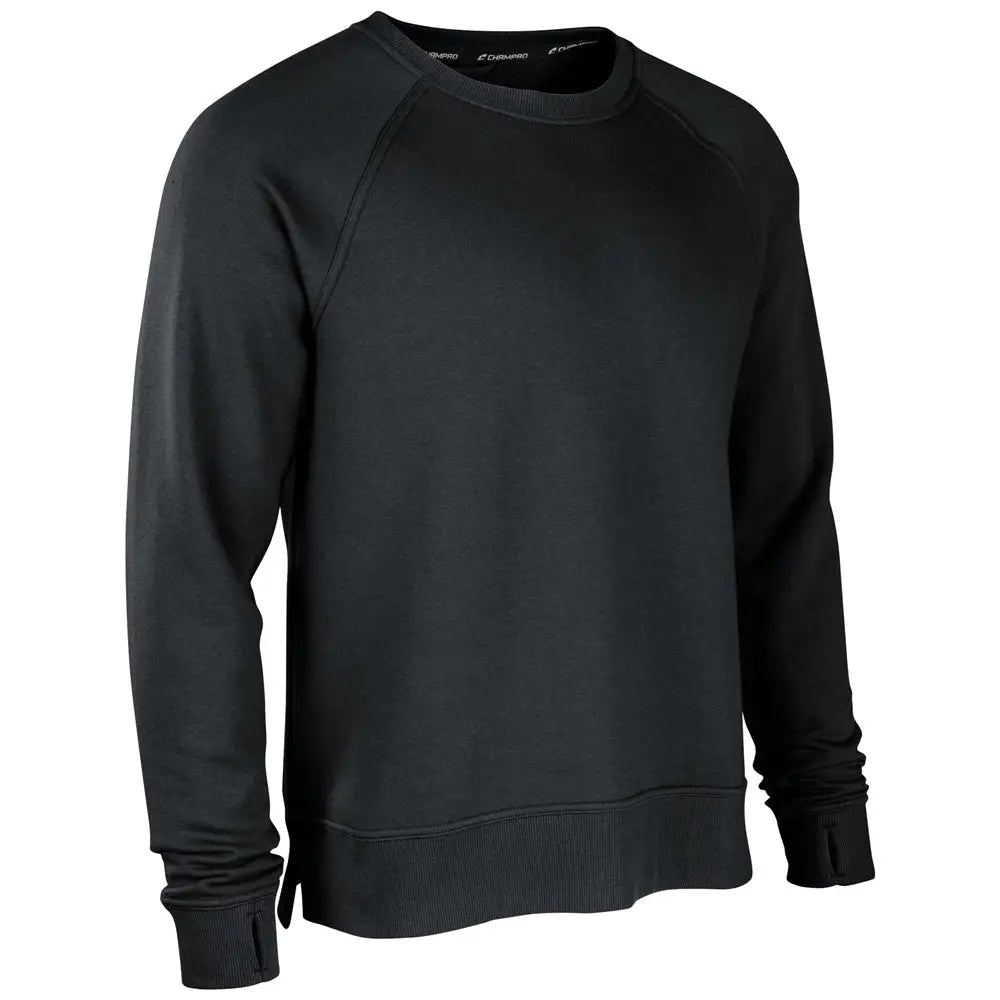 Champro Vfsh1 Victory Fleece Men’s Split Hem Crew - Black - Adult s