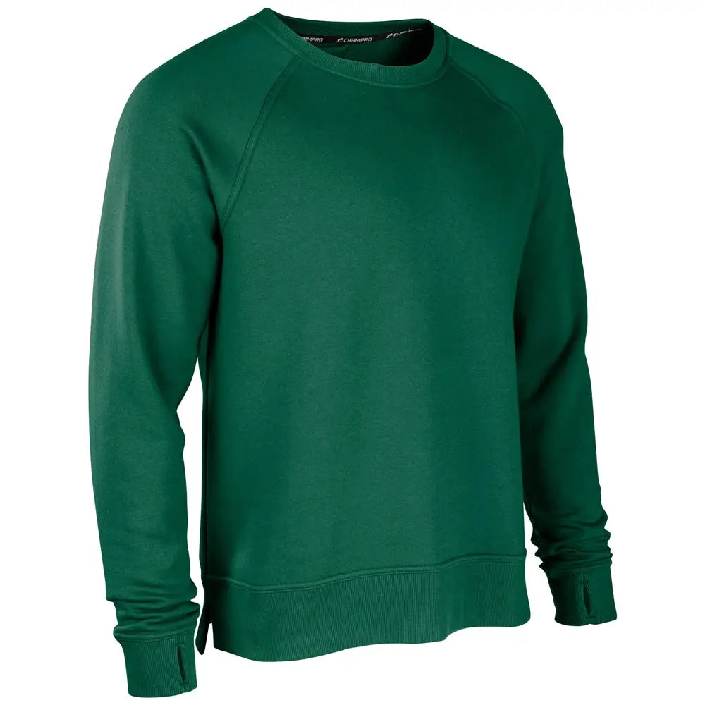 Champro Vfsh1 Victory Fleece Men’s Split Hem Crew - Forest Green - Adult s