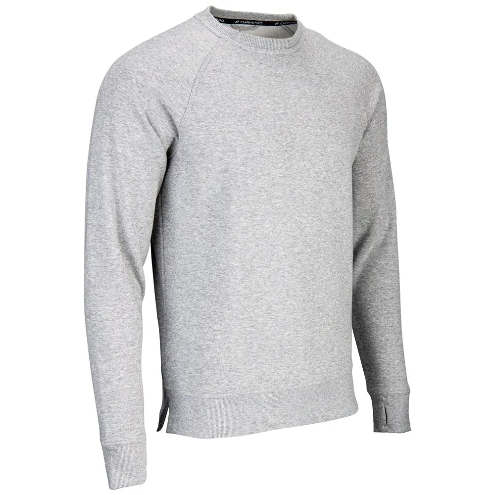 Champro Vfsh1 Victory Fleece Men's Split Hem Crew - Oxford Heather Grey - Adult s