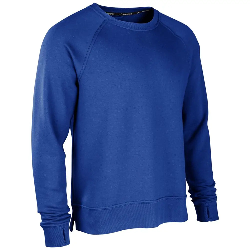 Champro Vfsh1 Victory Fleece Men’s Split Hem Crew - Royal - Adult s