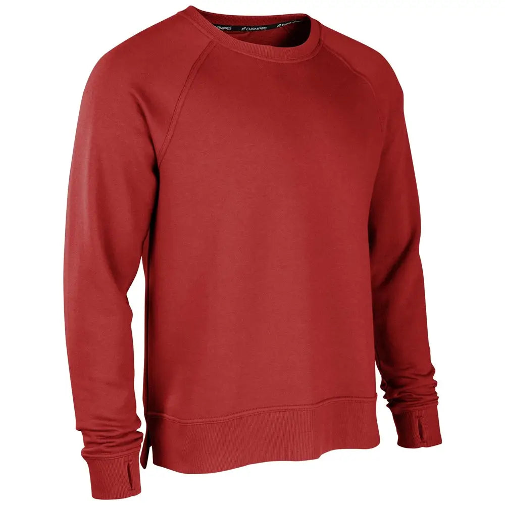 Champro Vfsh1 Victory Fleece Men’s Split Hem Crew - Scarlet - Adult s