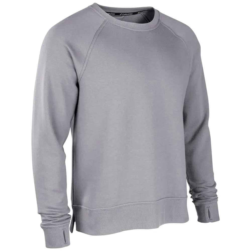 Champro Vfsh1 Victory Fleece Men’s Split Hem Crew - Silver