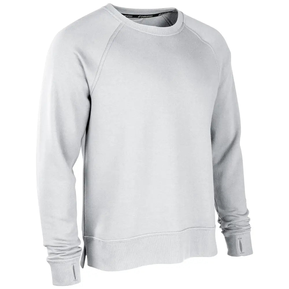Champro Vfsh1 Victory Fleece Men’s Split Hem Crew - White