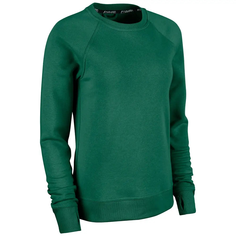 Champro Vfsh2 Victory Fleece Women’s Split Hem Crew - Forest Green - Ladies Xs