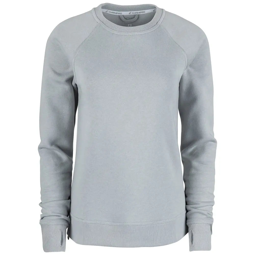Champro Vfsh2 Victory Fleece Women’s Split Hem Crew - Silver