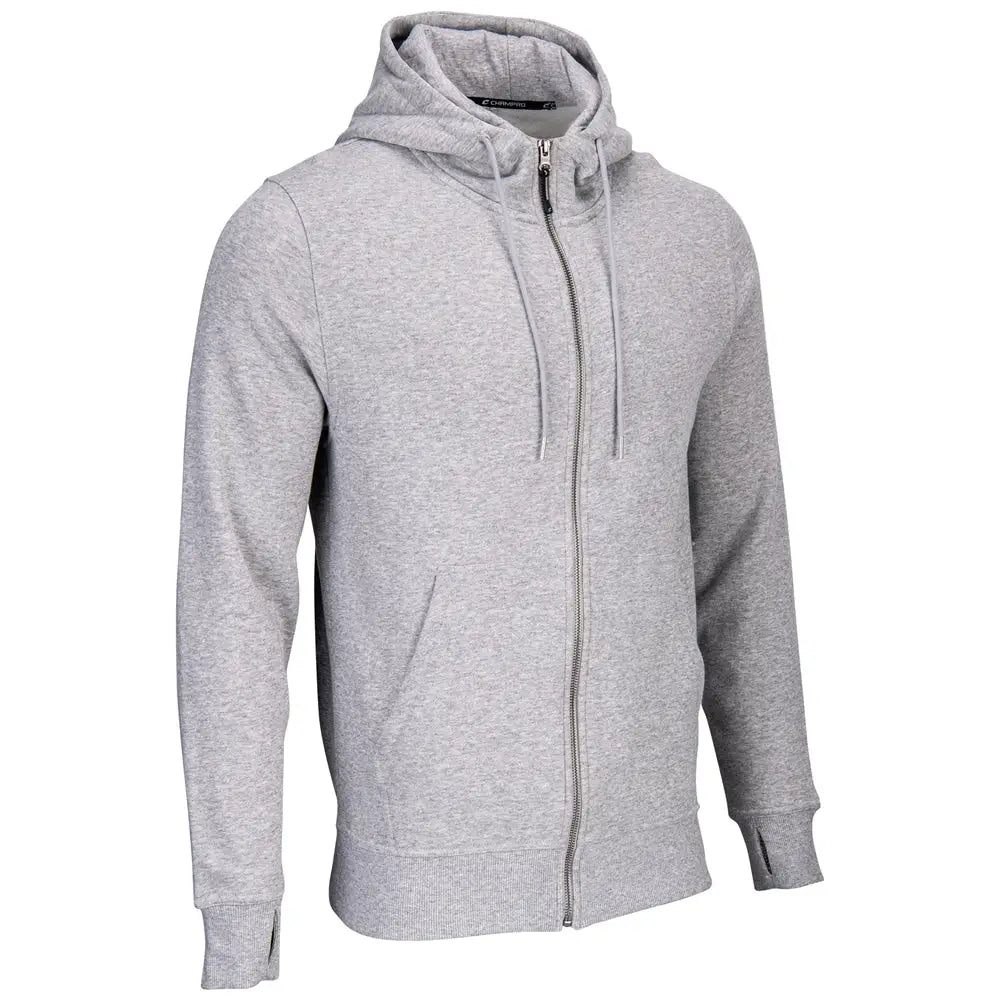 Champro Vfzh1 Victory Fleece Zip Up Hoodie - Oxford Heather Grey - Youth Xs