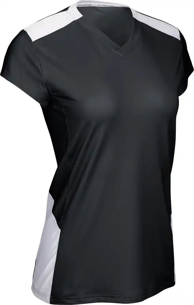Champro Vj12 Point Cap Sleeve Girls Volleyball Jersey - Black