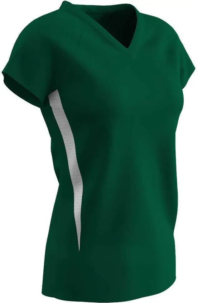 Champro Vj13 Spike Ladies Volleyball Jersey - Forest White