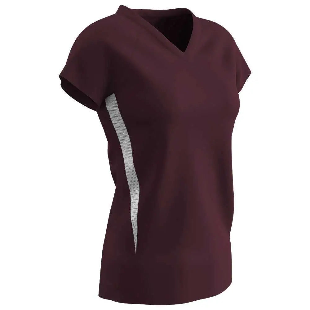 Champro Vj13 Spike Ladies Volleyball Jersey - Maroon White