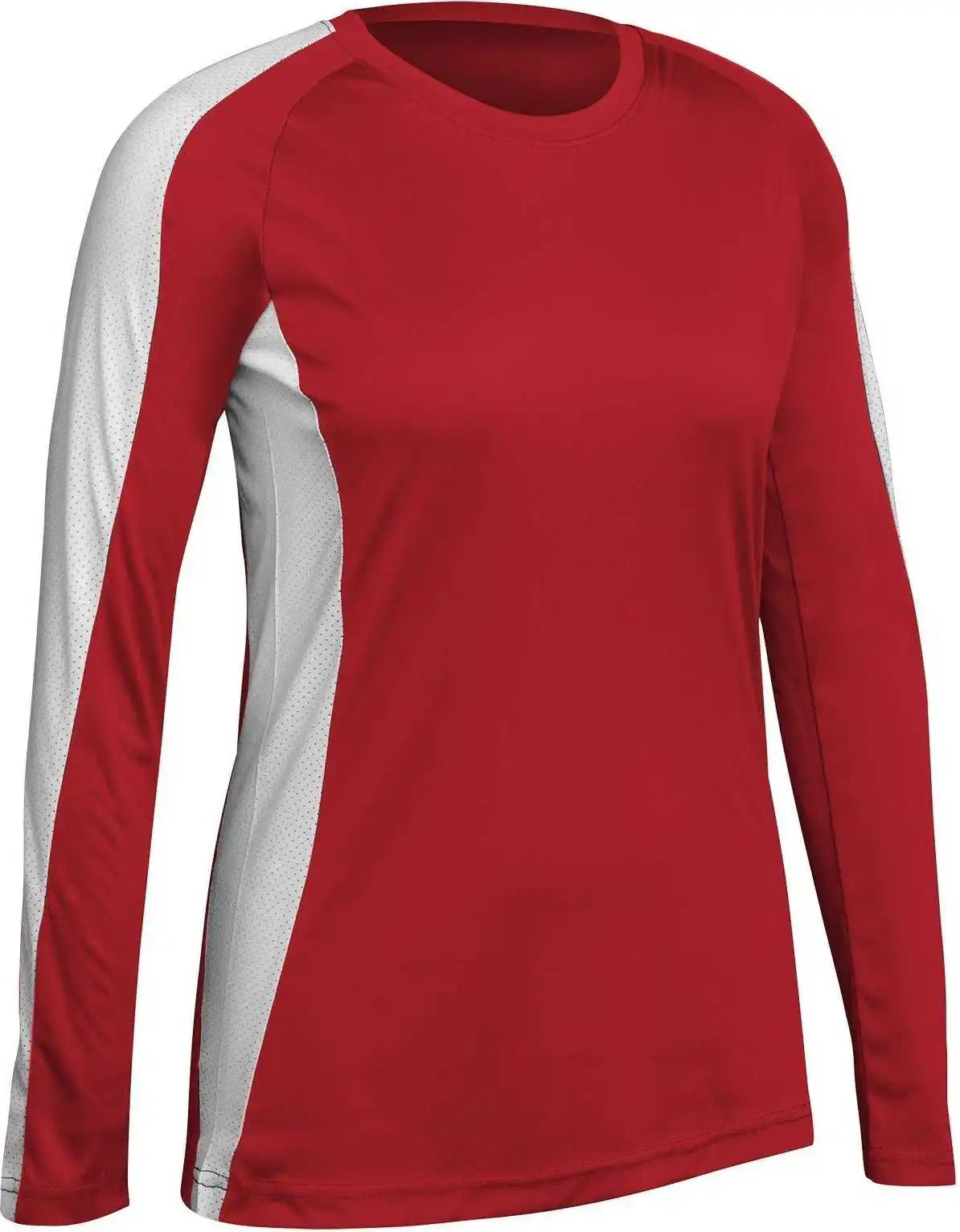 Champro Vj8 Triumphant Ladies Long Sleeve Volleyball Jersey - Scarlet White