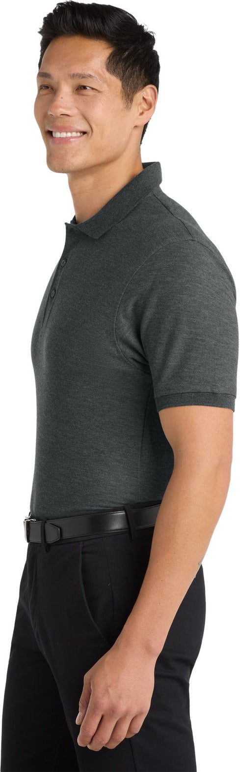 Char Hthr Grey Port Authority Silk Touch Polo K500