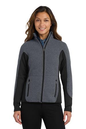Char Hthr/Blk Port Authority Women's R-Tek Pro Fleece Full-Zip Jacket. L227