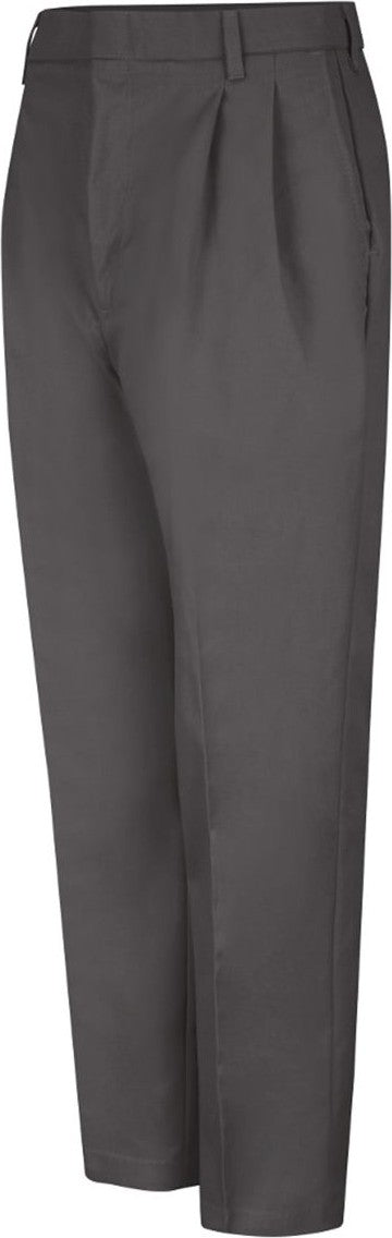 Charcoal - 32I Pleated Twill Slacks - PT38