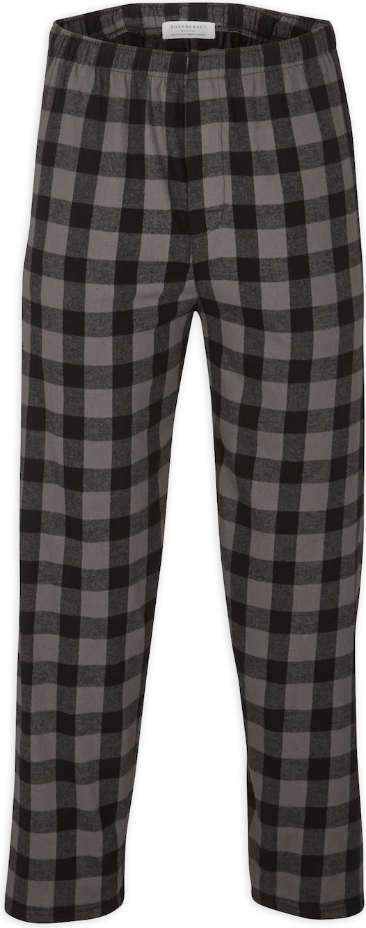 CHARCOAL BLACK BUFFALO PLAID BOXERCRAFT MENS HARLEY FLANNEL PANT F20/F29  grouped