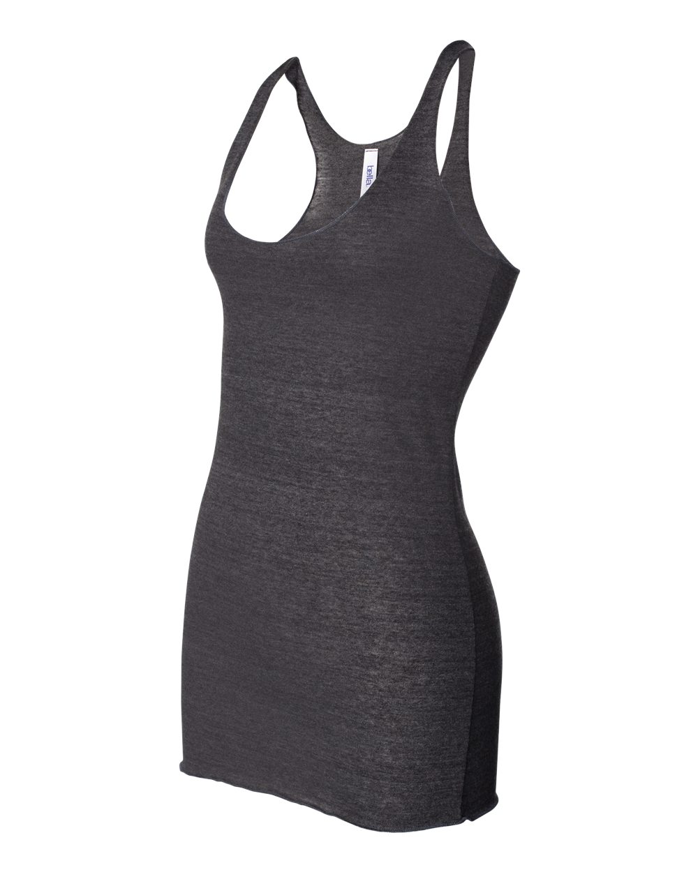 Charcoal Black Triblend Women's Triblend Racerback Tank - 8430