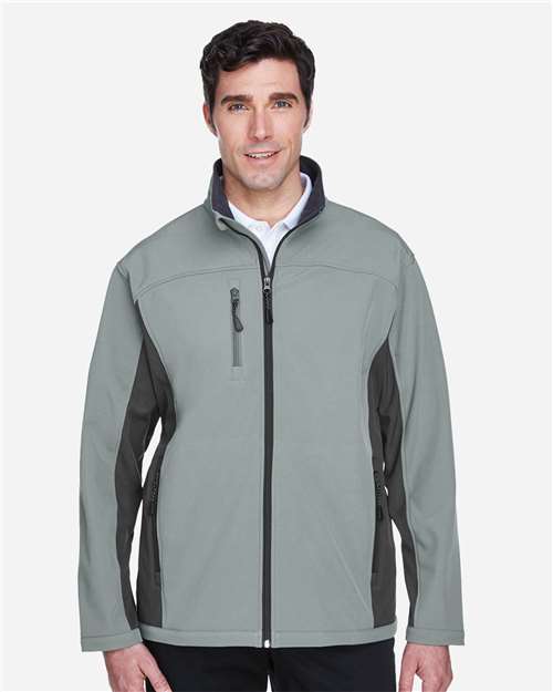 Charcoal/ Dark Charcoal Men&#39;s Soft Shell Colorblock Jacket - D997