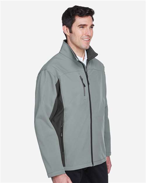 Charcoal/ Dark Charcoal Men&#39;s Soft Shell Colorblock Jacket - D997