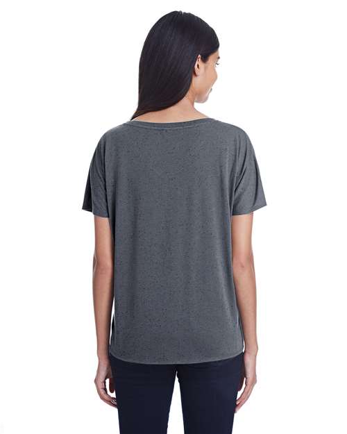 Charcoal Fleck Women&#39;s Tri-Blend Fleck V-Neck T-Shirt - 203FV