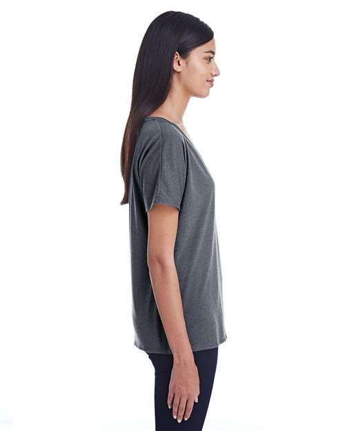 Charcoal Fleck Women&#39;s Tri-Blend Fleck V-Neck T-Shirt - 203FV