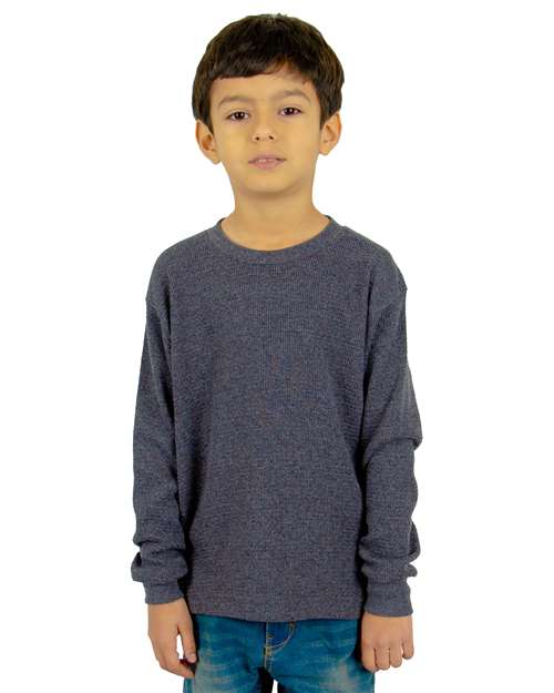 Charcoal Grey Heather Youth Thermal T-Shirt - SHTHRMY