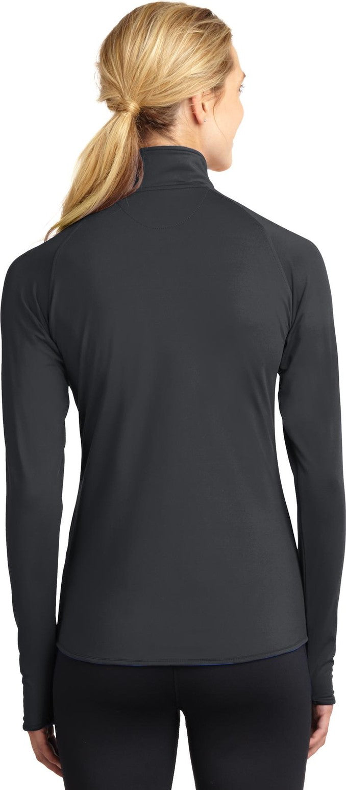 Charcoal Grey Sport-Tek Women's Sport-Wick Stretch 1/4-Zip Pullover. LST850