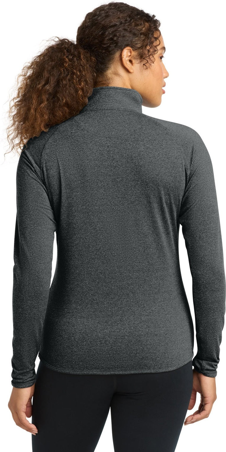 Charcoal Gy He Sport-Tek Women's Sport-Wick Stretch 1/4-Zip Pullover. LST850