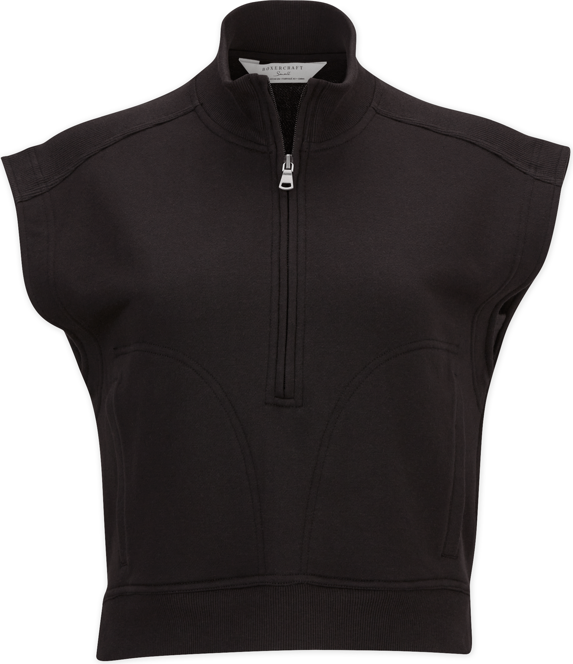 CHARCOAL HEATHER BOXERCRAFT WOMEN'S  SLVLS TERRY HALF ZIP  grouped