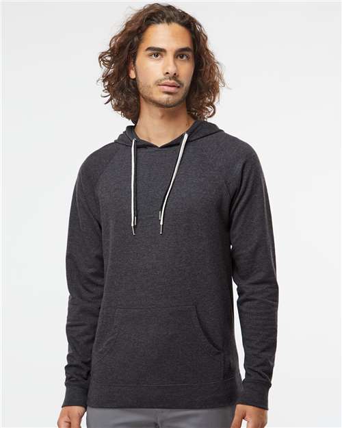 Charcoal Heather Icon Lightweight Loopback Terry Hooded Sweatshirt - SS1000