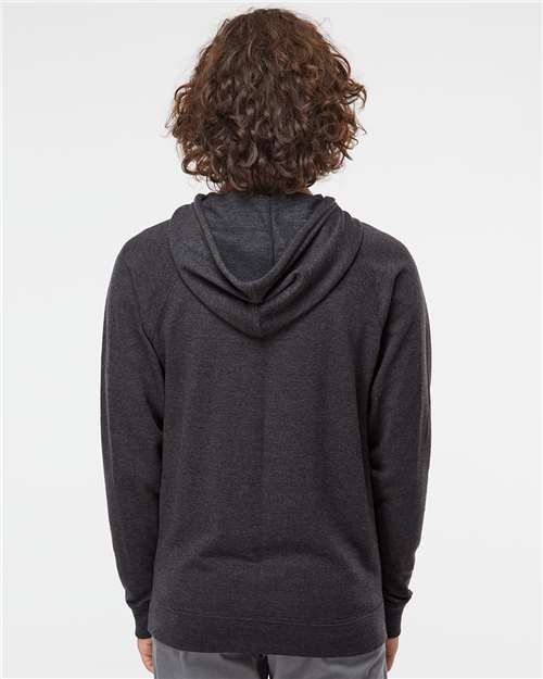 Charcoal Heather Icon Lightweight Loopback Terry Hooded Sweatshirt - SS1000