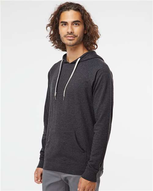 Charcoal Heather Icon Lightweight Loopback Terry Hooded Sweatshirt - SS1000