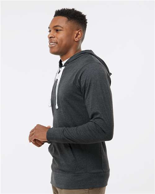 Charcoal Heather Jersey Sport Lace Hooded Pullover - 8231