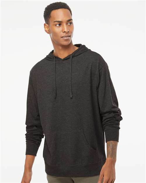 Charcoal Heather Lightweight Hooded Pullover T-Shirt - SS150J