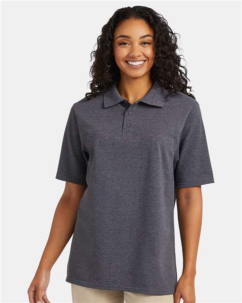 Charcoal Heather Piqué Polo - 055P
