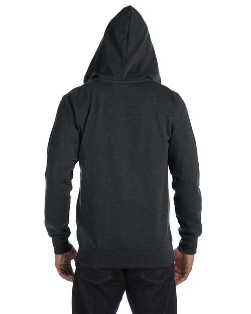 Charcoal Heathered Full-Zip Hooded Sweatshirt - EC5680 plain