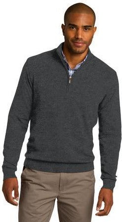 Charcoal Hthr Port Authority 1/2-Zip Sweater. SW290