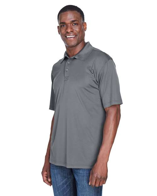 Charcoal Men&#39;s Cool &amp; Dry Sport Performance Interlock Polo - 8425