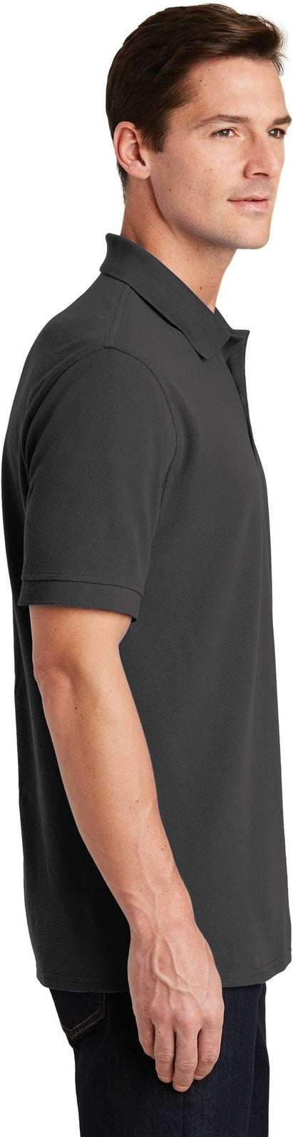 Charcoal Port & Co Combed Ring Spun Pique Polo. KP1500