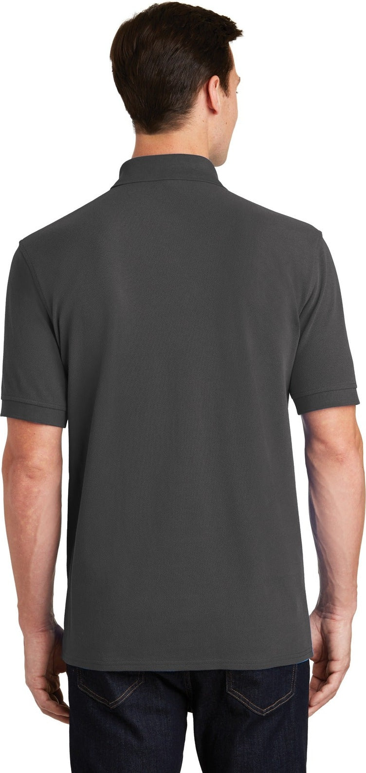 Charcoal Port & Co Combed Ring Spun Pique Polo. KP1500
