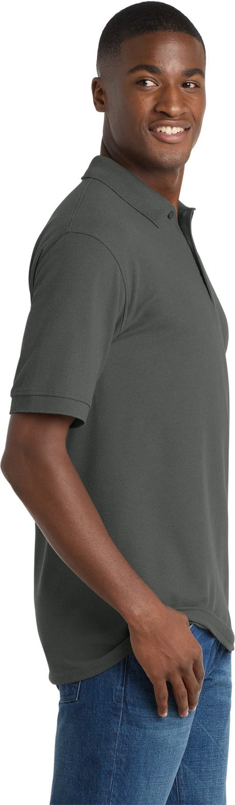 Charcoal Port & Co Core Blend Pique Polo. KP155