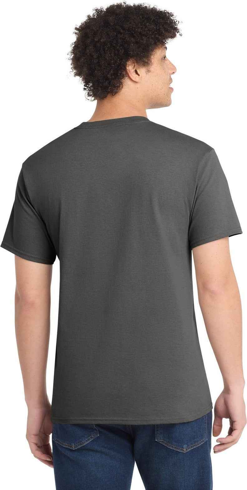 Charcoal Port & Co Core Cotton Tee. PC54