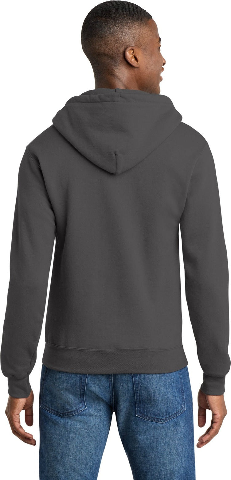 Charcoal Port & Co Core Fleece Full-Zip Hooded Sweatshirt. PC78ZH