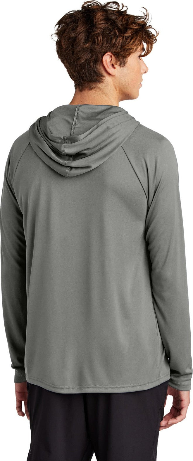 Charcoal Port & Co Performance Pullover Hooded Tee PC380H