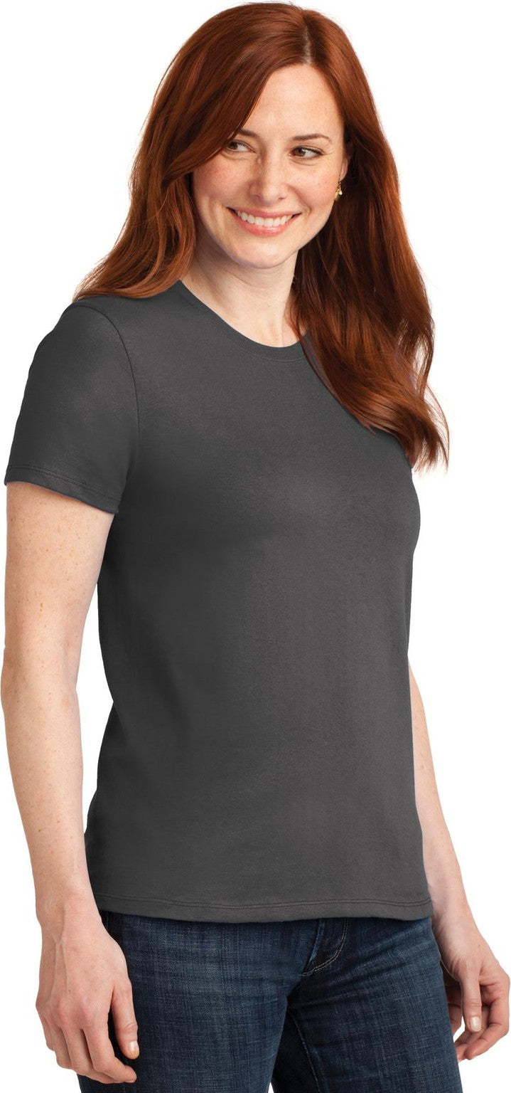 Charcoal Port & Co Women's Core Blend Tee. LPC55