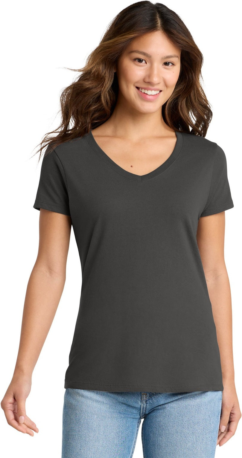 Charcoal Port & Co Women's Fan Favorite V-Neck Tee. LPC450V