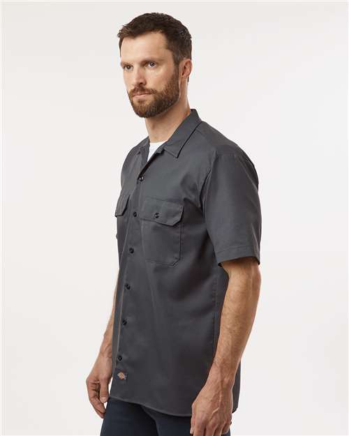 Charcoal Short Sleeve Work Shirt - Tall Sizes - 2574T